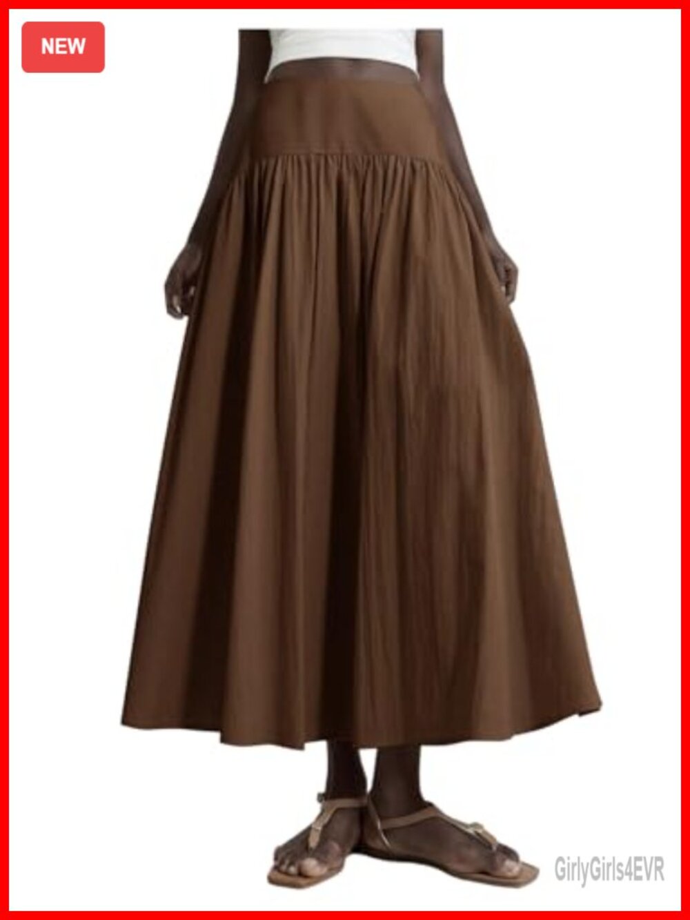 Women's Drop Waist Maxi Skirt A-Line Flowy Low Rise Summer Going Out